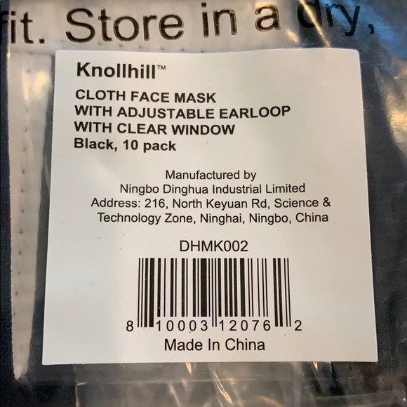 Knollhill Accessories Pk Knollhill Cloth Face Mask Adjustablewindow